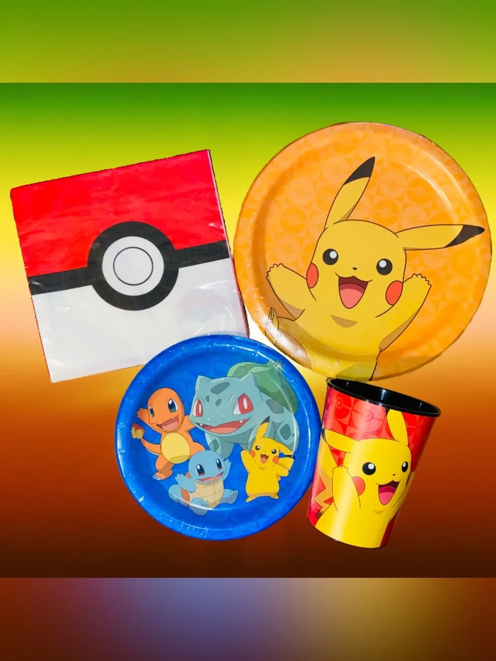 Pokémon Pikachu & Friends Party Tablewear Bundle ~Plates, Napkins & Reusable Cup